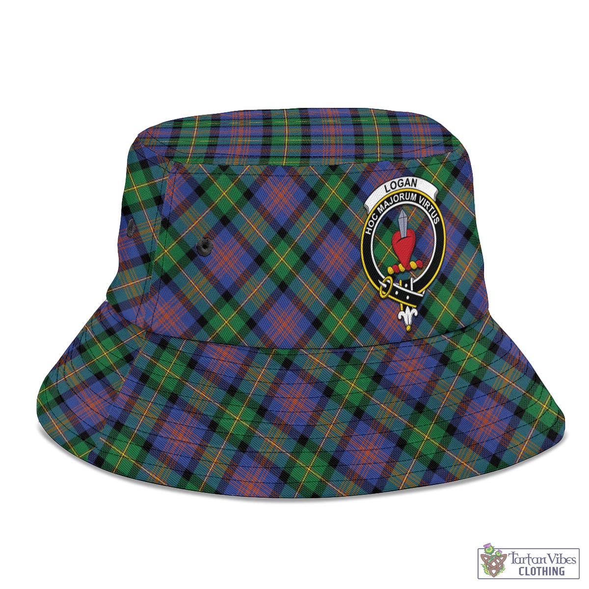 Tartan Vibes Clothing Logan Ancient Tartan Bucket Hat with Family Crest