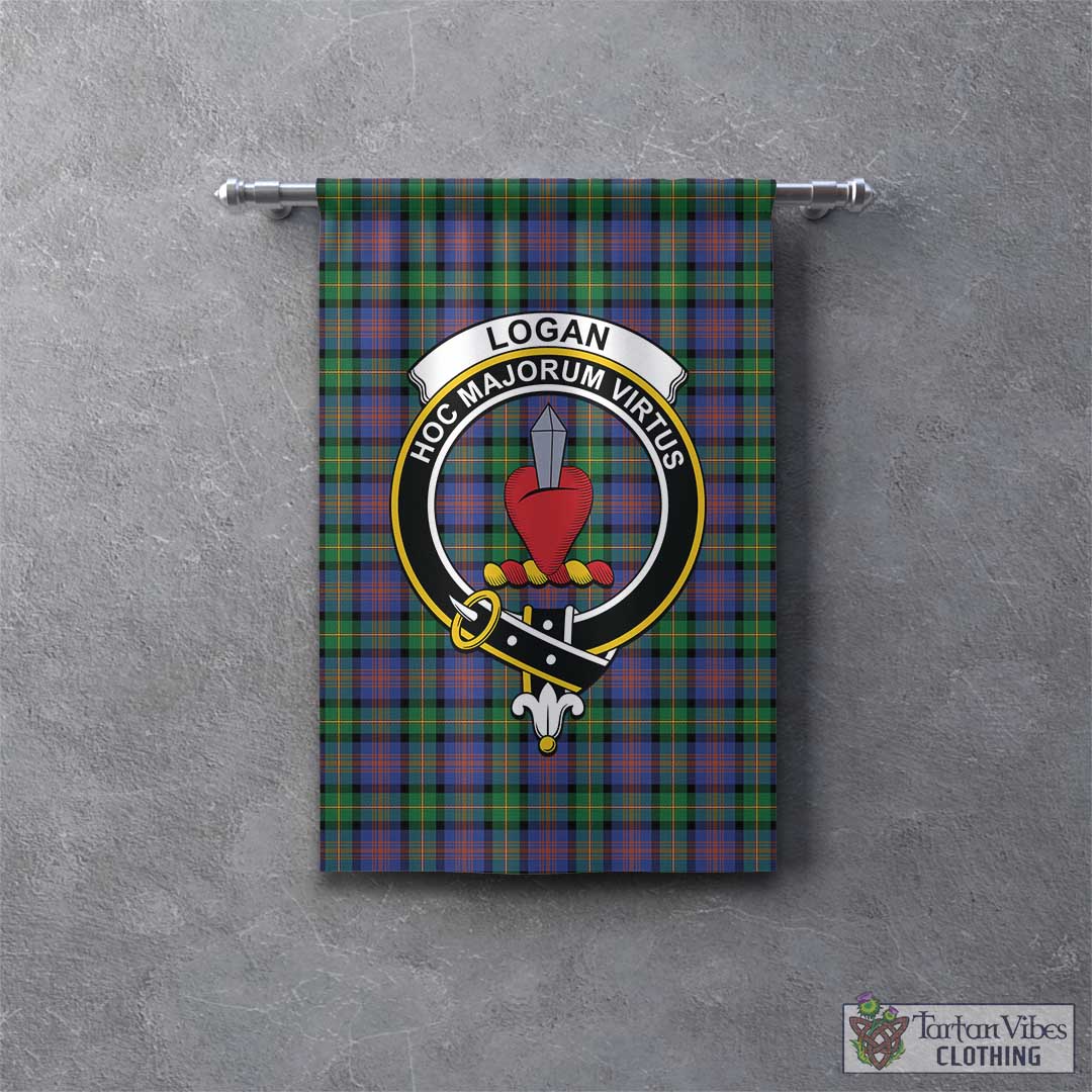 Tartan Vibes Clothing Logan Ancient Tartan Gonfalon, Tartan Banner with Family Crest