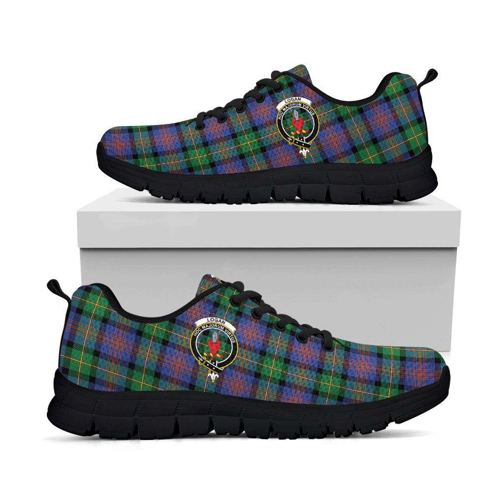 Logan Ancient Tartan Sneakers with Family Crest - Tartan Vibes Clothing