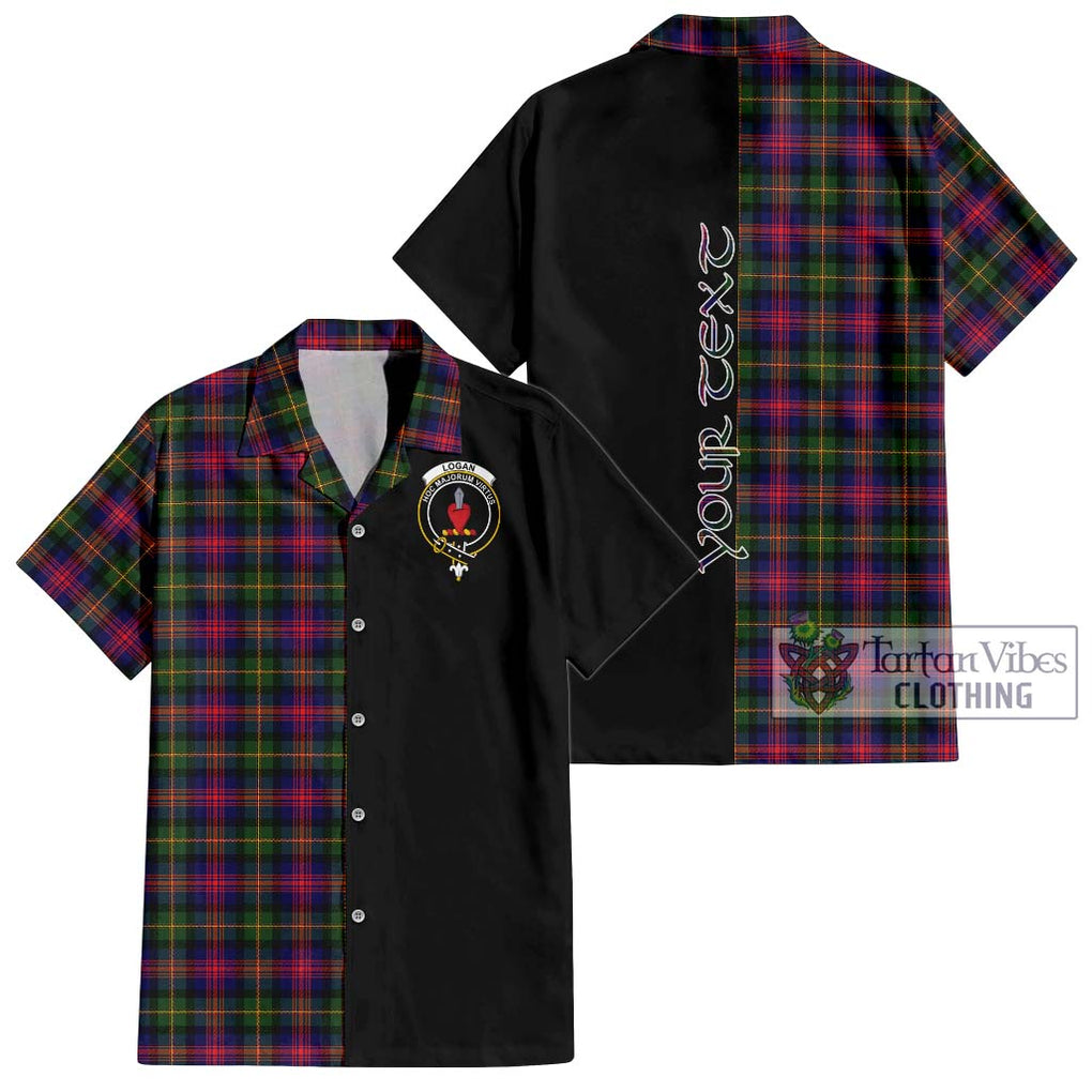 Logan Tartan Short Sleeve Button Shirt with Family Crest and Half Of Me Style Kid - Tartanvibesclothing Shop