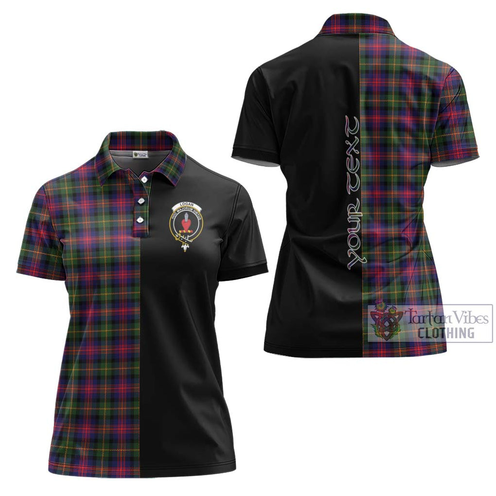 Logan Tartan Women's Polo Shirt with Family Crest and Half Of Me Style Women - Tartanvibesclothing Shop