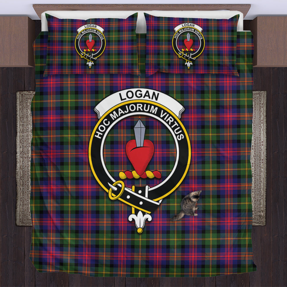 Logan Tartan Bedding Set with Family Crest US Bedding Set - Tartan Vibes Clothing