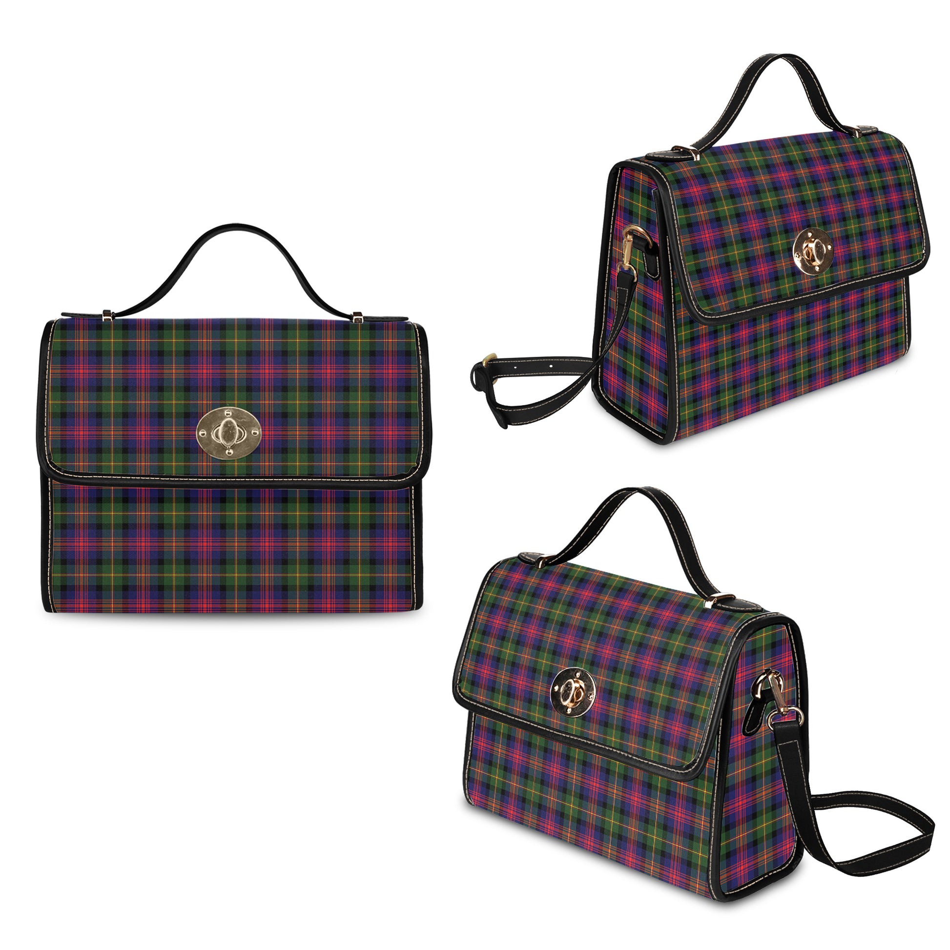 logan-modern-tartan-leather-strap-waterproof-canvas-bag