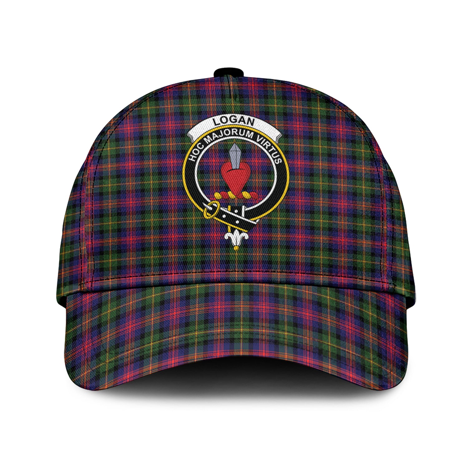 Logan Tartan Classic Cap with Family Crest Classic Cap Universal Fit - Tartan Vibes Clothing