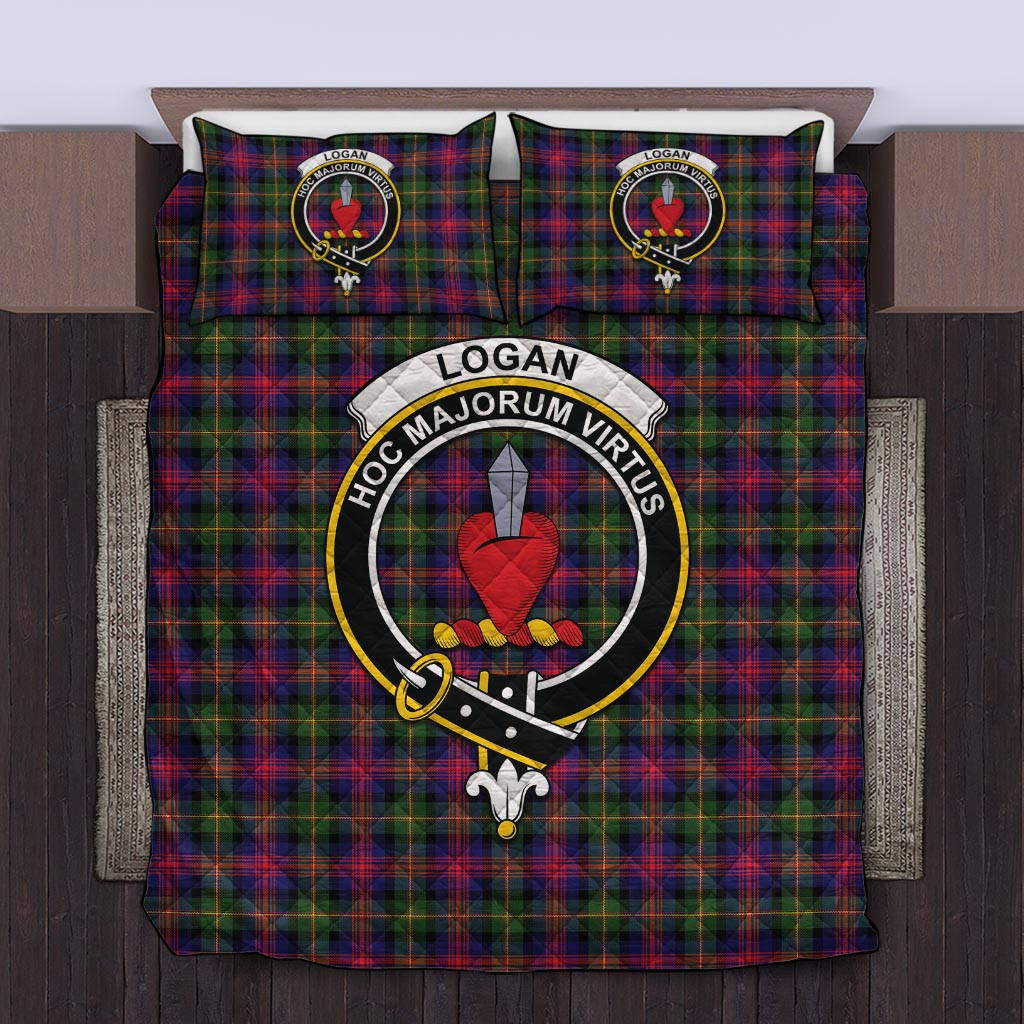 Logan Tartan Quilt Bed Set with Family Crest Twin - Tartan Vibes Clothing