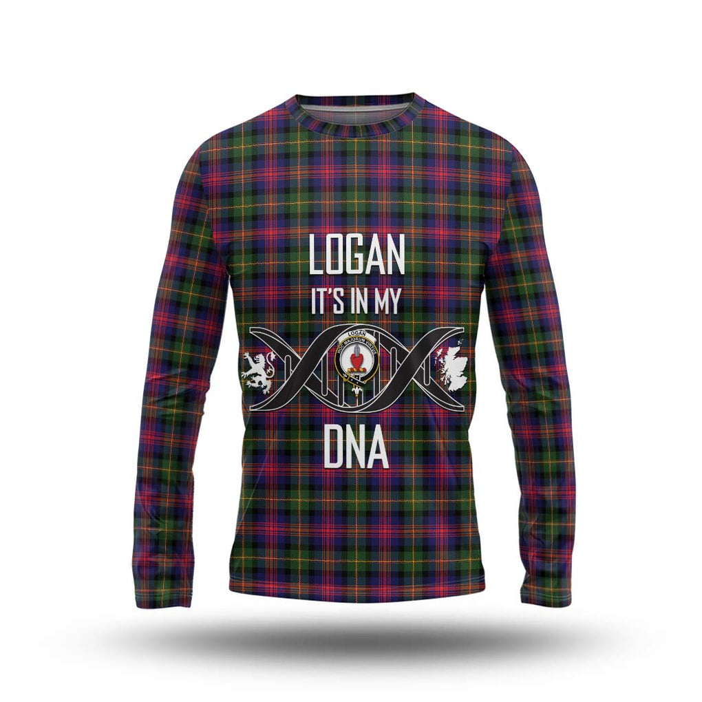 Logan Tartan Long Sleeve T-Shirt with Family Crest DNA In Me Style Unisex - Tartanvibesclothing Shop