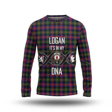 Logan Tartan Long Sleeve T-Shirt with Family Crest DNA In Me Style