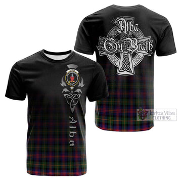 Logan Tartan Cotton T-shirt Featuring Alba Gu Brath Family Crest Celtic Inspired