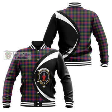 Logan Tartan Baseball Jacket with Family Crest Circle Style