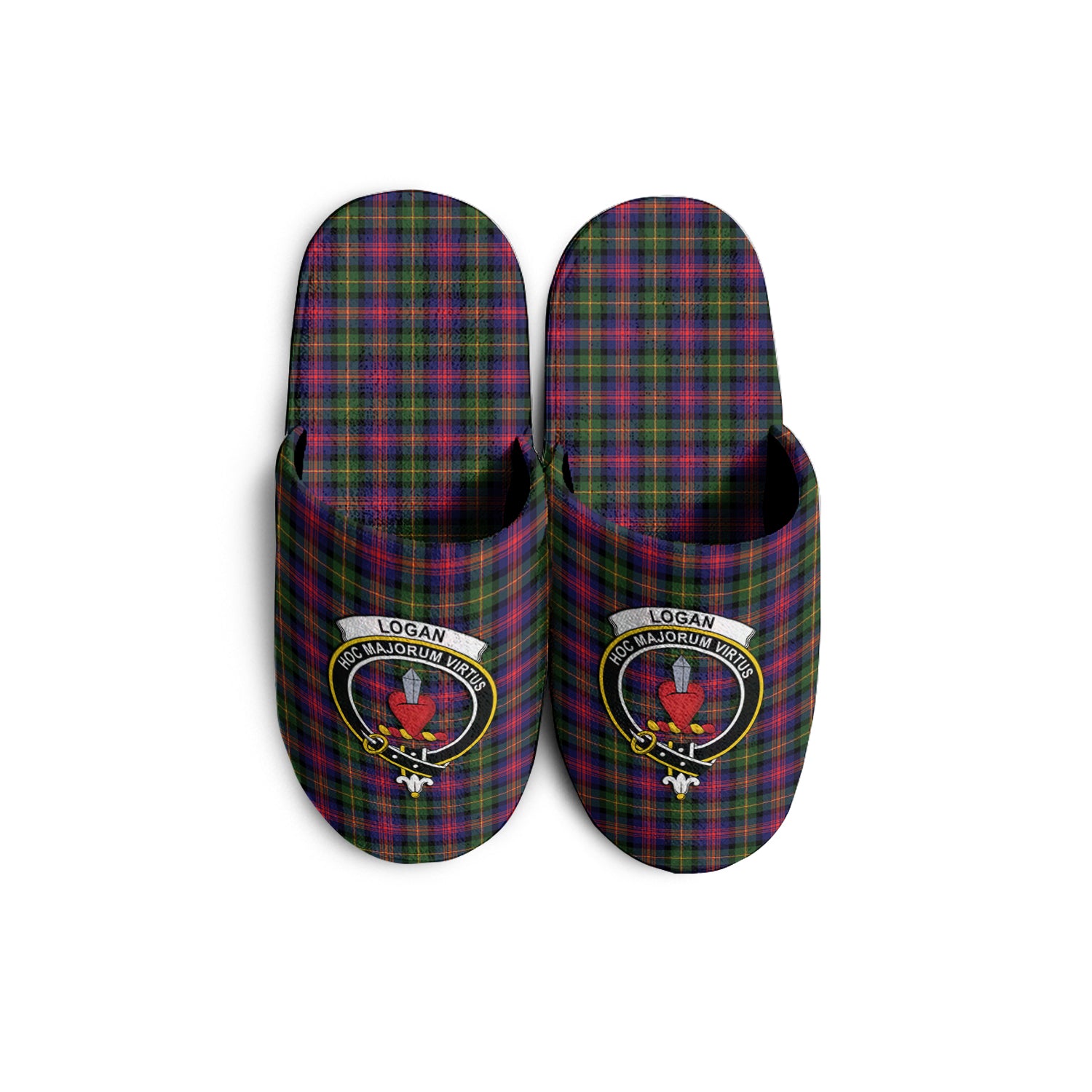 Logan Modern Tartan Home Slippers with Family Crest - Tartanvibesclothing