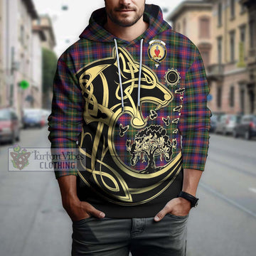 Logan Tartan Hoodie with Family Crest Celtic Wolf Style