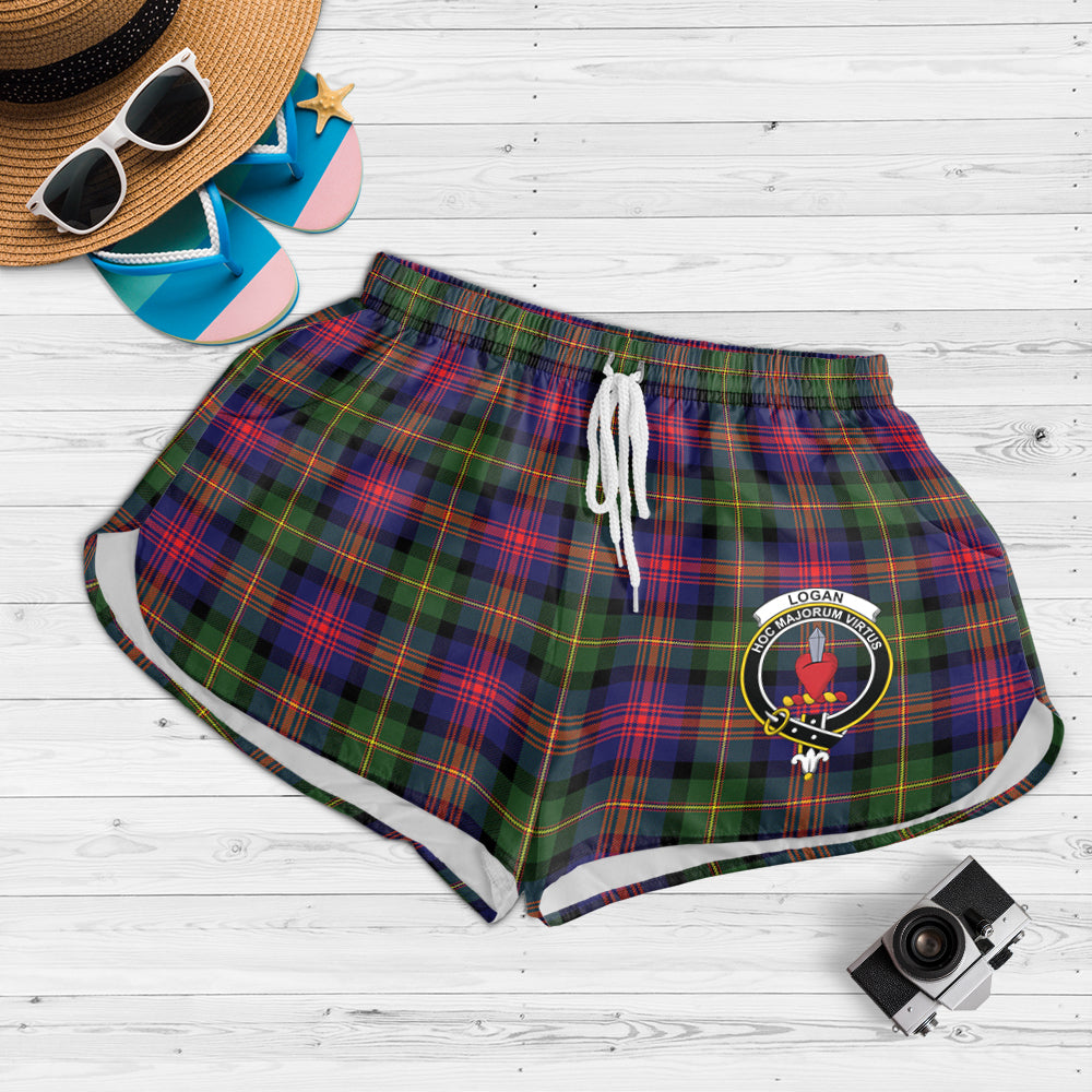 logan-modern-tartan-womens-shorts-with-family-crest