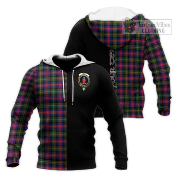 Logan Tartan Knitted Hoodie with Family Crest and Half Of Me Style