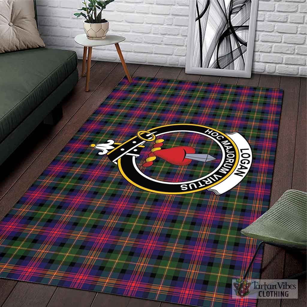 Logan Tartan Area Rug with Family Crest L 59*86 inch (150x220 cm) - Tartan Vibes Clothing