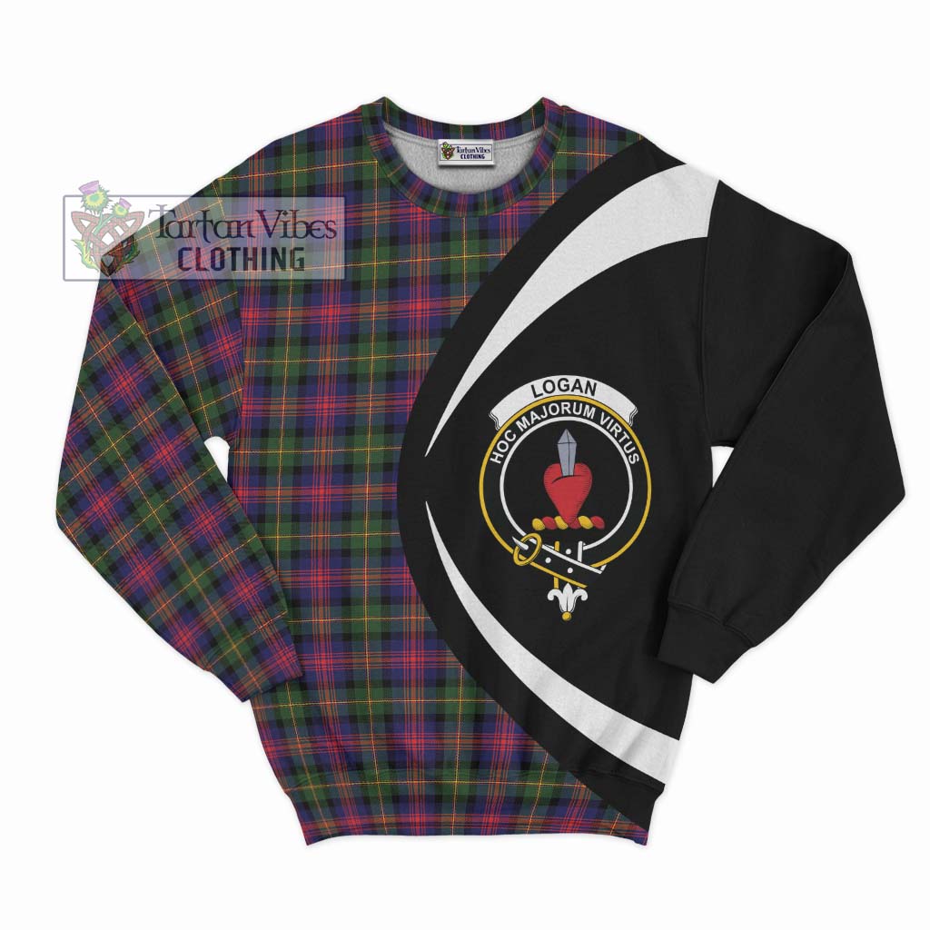 Logan Tartan Sweatshirt with Family Crest Circle Style Unisex - Tartan Vibes Clothing