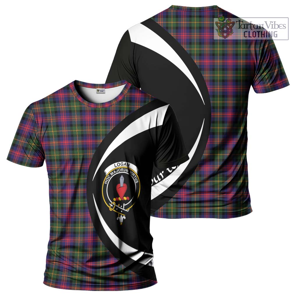 Tartan Vibes Clothing Logan Modern Tartan T-Shirt with Family Crest Circle Style