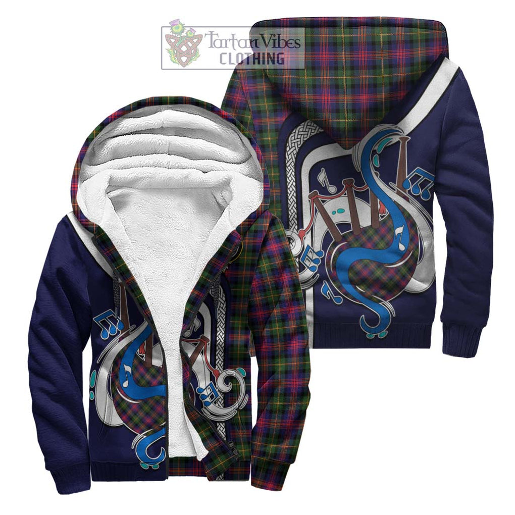 Logan Tartan Sherpa Hoodie with Epic Bagpipe Style Unisex S - Tartanvibesclothing Shop