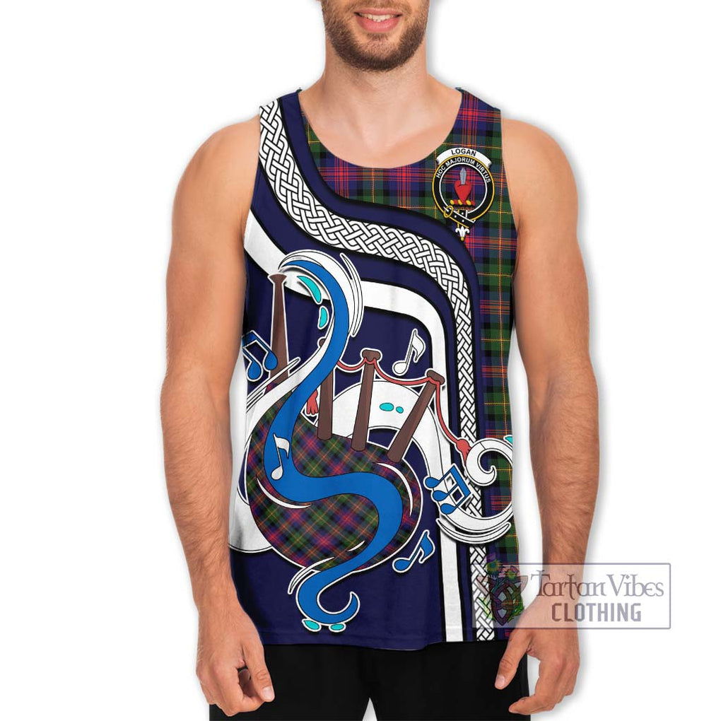 Logan Tartan Men's Tank Top with Epic Bagpipe Style Men - Tartanvibesclothing Shop