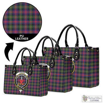 Logan Tartan Luxury Leather Handbags with Family Crest