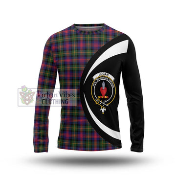 Logan Tartan Long Sleeve T-Shirt with Family Crest Circle Style