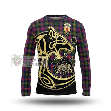 Logan Tartan Long Sleeve T-Shirt with Family Crest Celtic Wolf Style