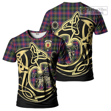 Logan Tartan T-Shirt with Family Crest Celtic Wolf Style