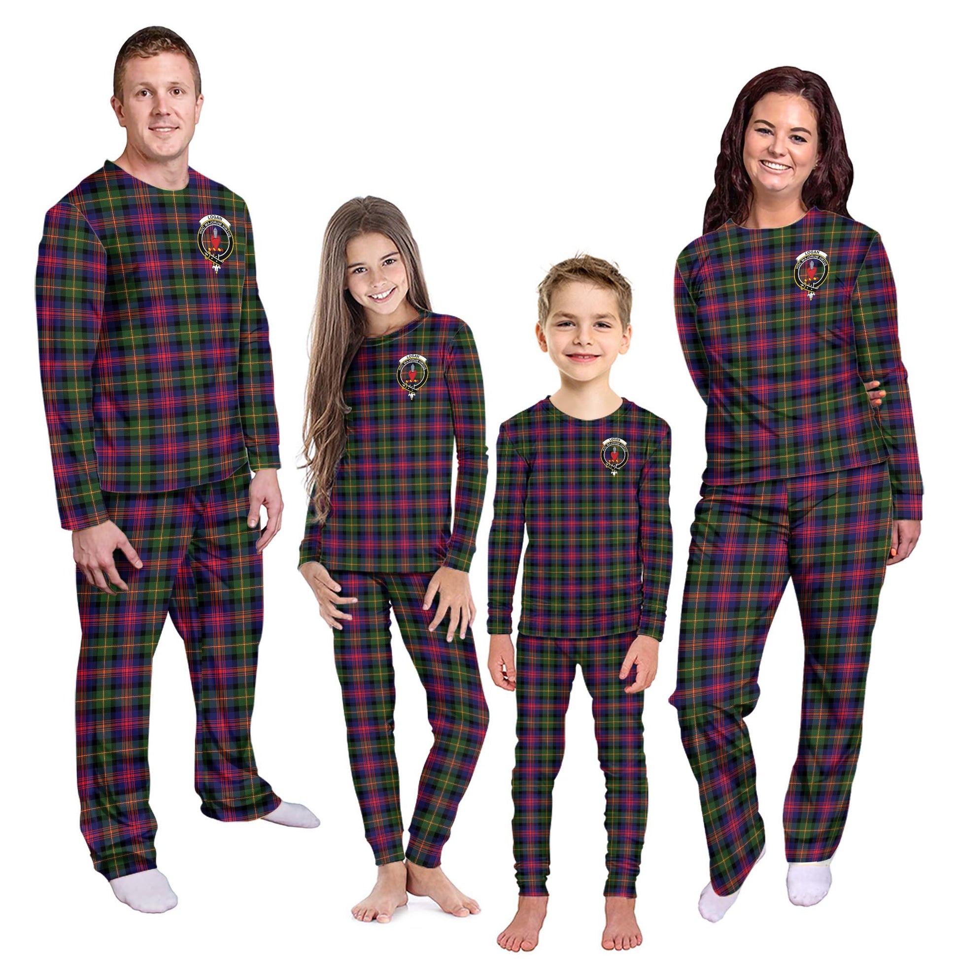 Logan Modern Tartan Pajamas Family Set with Family Crest - Tartanvibesclothing