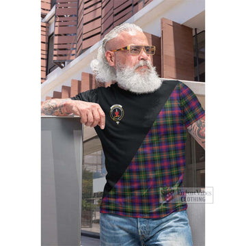 Logan Tartan Cotton T-shirt with Family Crest and Military Logo Style