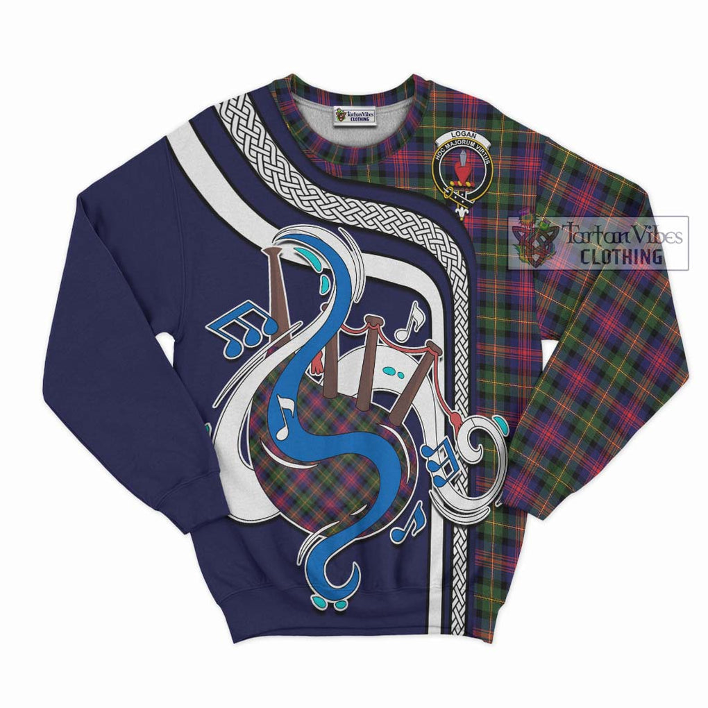 Tartan Vibes Clothing Logan Modern Tartan Sweatshirt with Epic Bagpipe Style