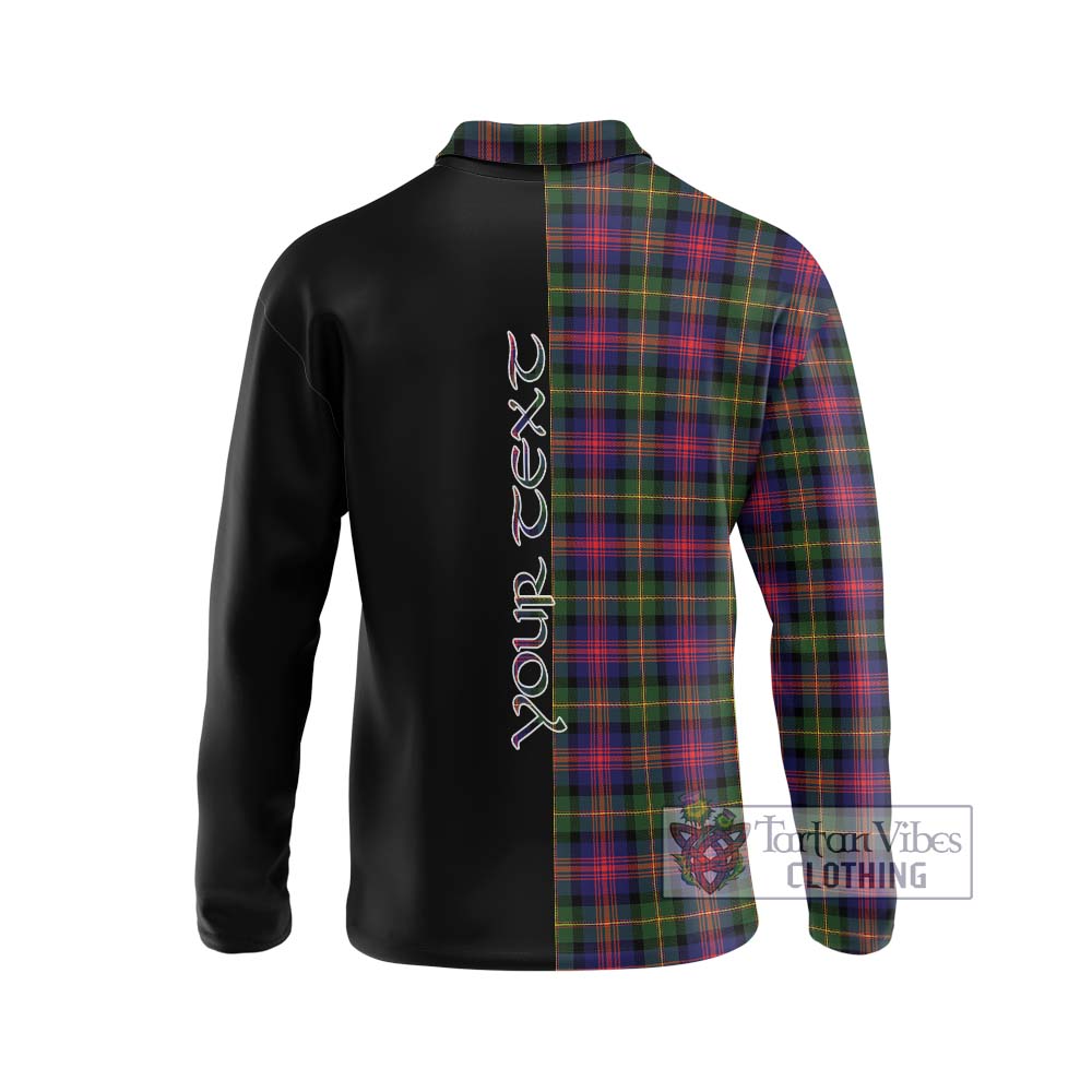 Logan Tartan Long Sleeve Polo Shirt with Family Crest and Half Of Me Style - Tartanvibesclothing Shop