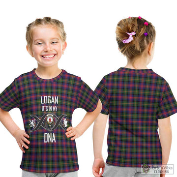 Logan Tartan Kid T-Shirt with Family Crest DNA In Me Style - Tartan Vibes Clothing