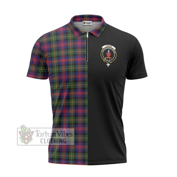 Logan Tartan Zipper Polo Shirt with Family Crest and Half Of Me Style