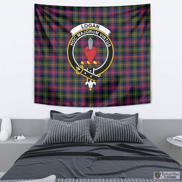 Logan Tartan Tapestry Wall Hanging and Home Decor for Room with Family Crest