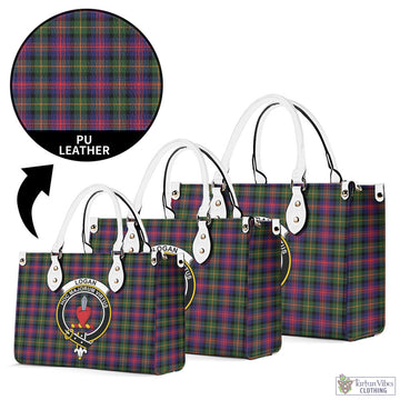 Logan Tartan Luxury Leather Handbags with Family Crest