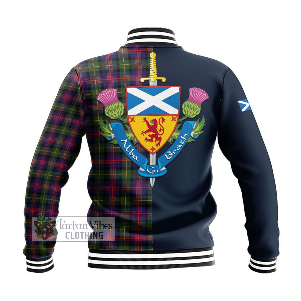 Logan Tartan Baseball Jacket Alba with Scottish Lion Royal Arm Half Style - Tartan Vibes Clothing