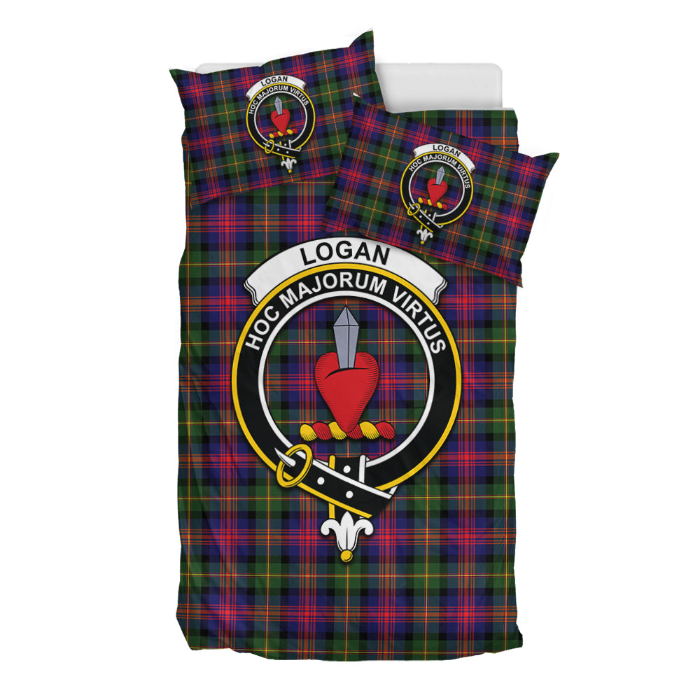 Logan Tartan Bedding Set with Family Crest - Tartan Vibes Clothing