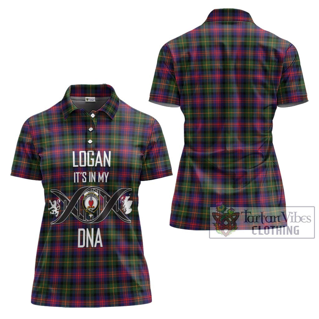 Logan Tartan Women's Polo Shirt with Family Crest DNA In Me Style - Tartanvibesclothing Shop