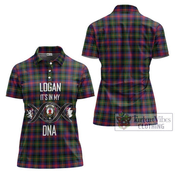 Logan Tartan Women's Polo Shirt with Family Crest DNA In Me Style