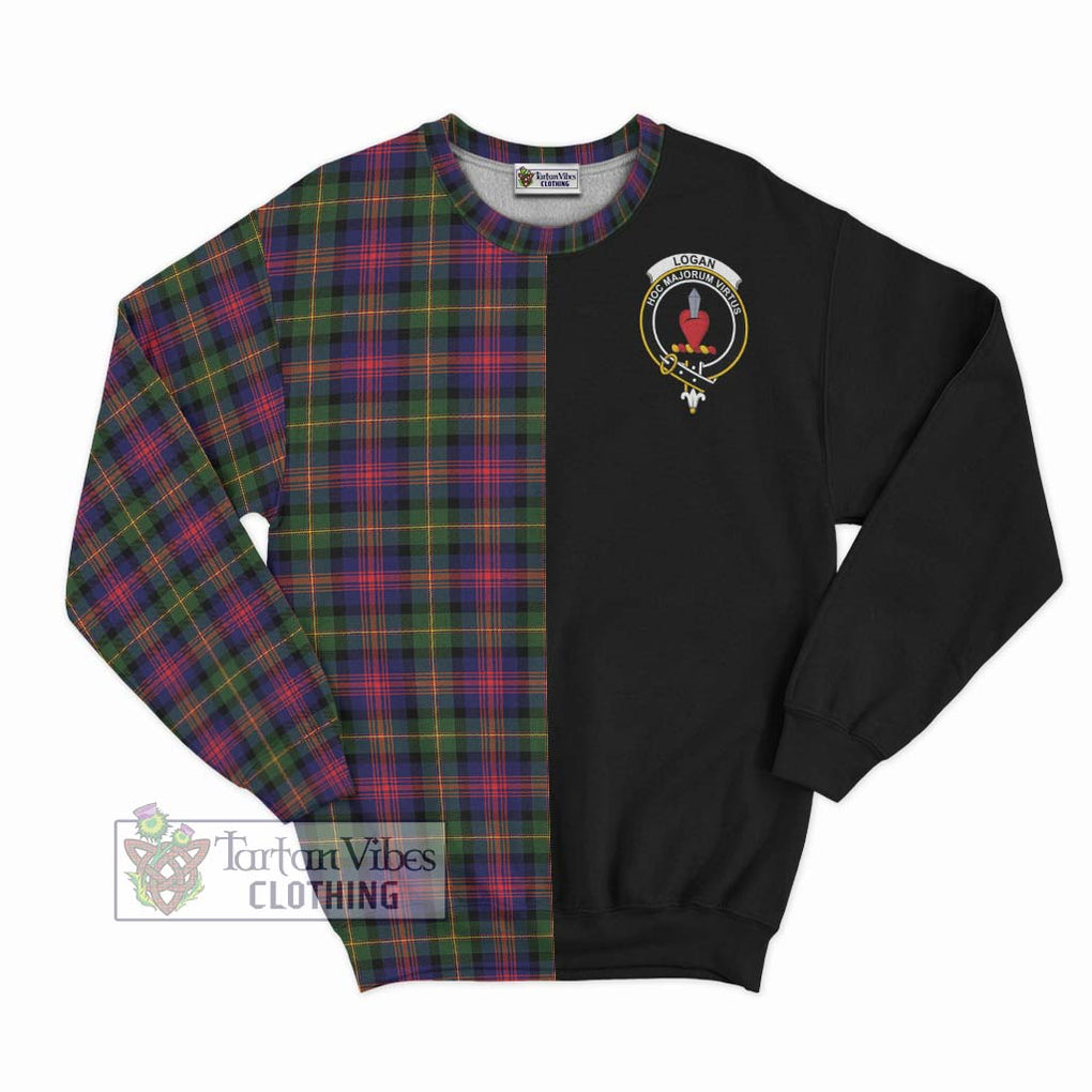 Logan Tartan Sweatshirt with Family Crest and Half Of Me Style - Tartanvibesclothing Shop