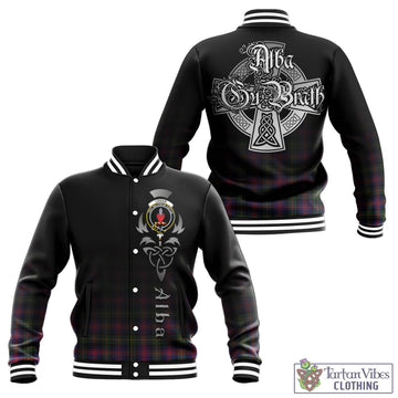 Logan Tartan Baseball Jacket Featuring Alba Gu Brath Family Crest Celtic Inspired