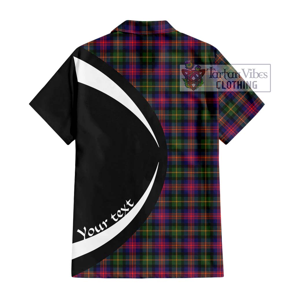 Logan Tartan Short Sleeve Button Up with Family Crest Circle Style - Tartan Vibes Clothing