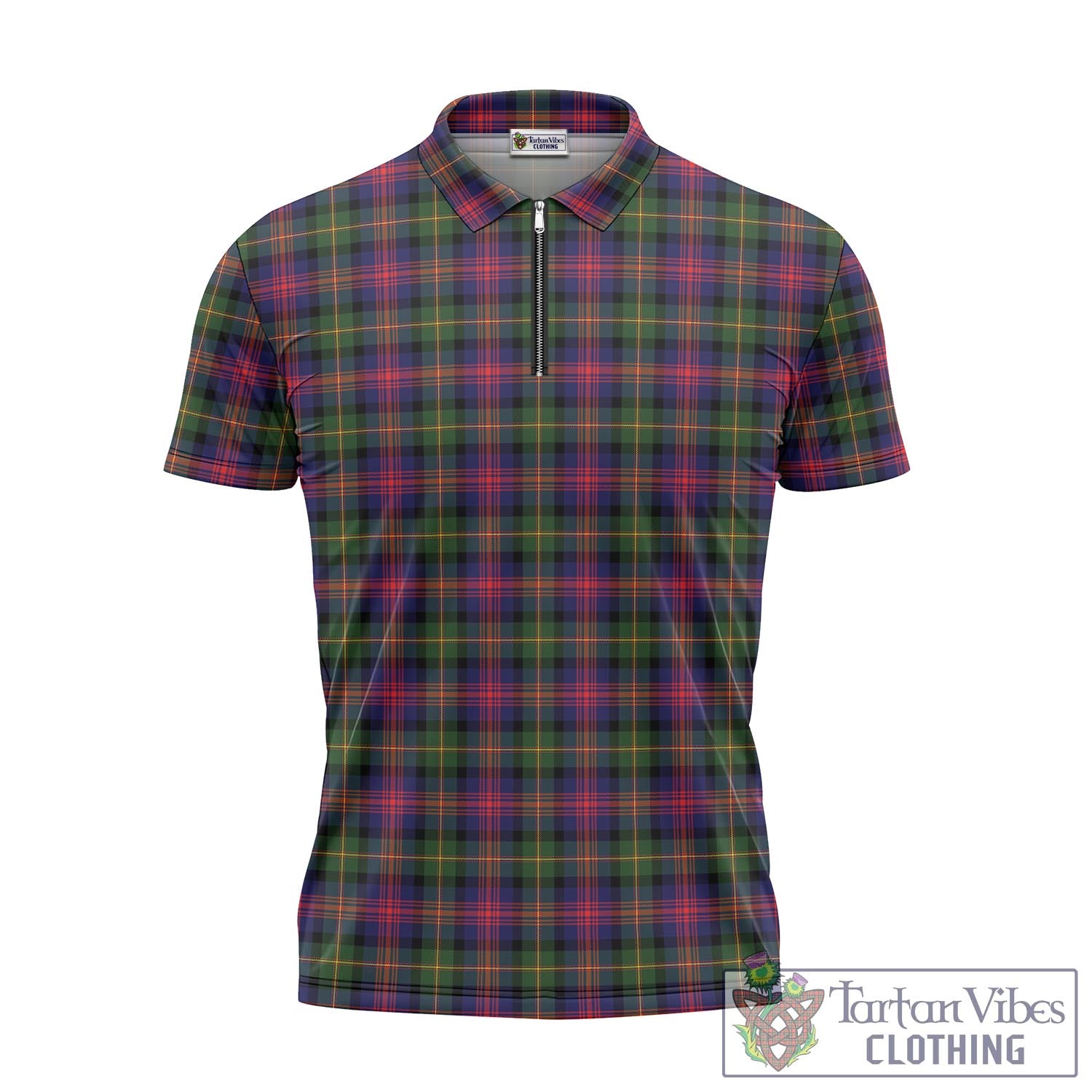 Tartan Vibes Clothing Logan Modern Tartan Zipper Polo Shirt