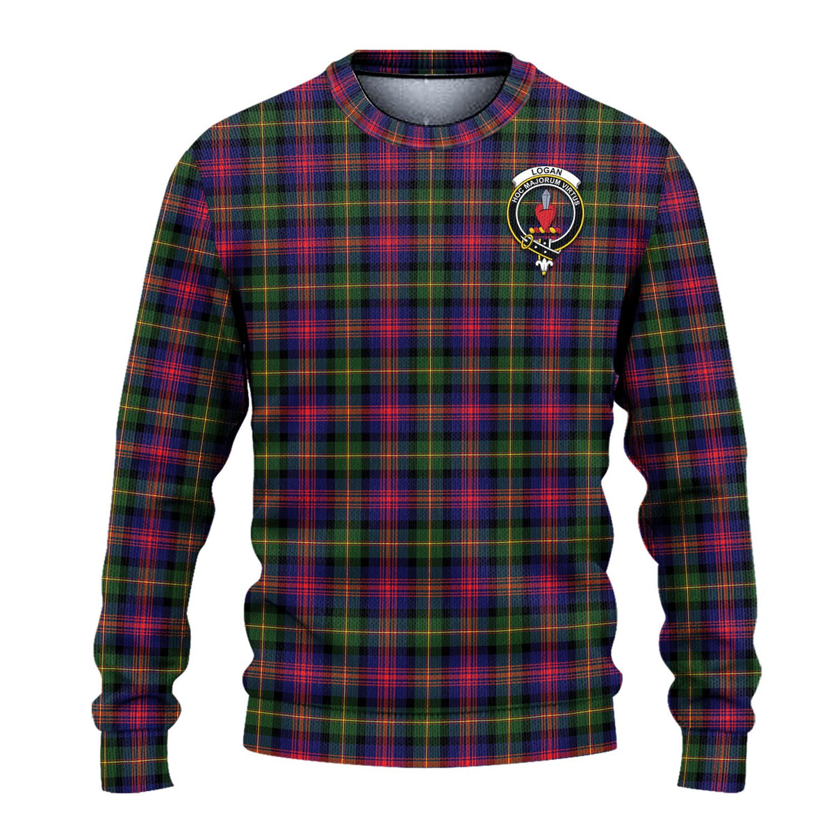 Logan Tartan Ugly Sweater with Family Crest - Tartan Vibes Clothing