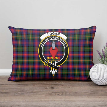 Logan Tartan Pillow Cover with Family Crest