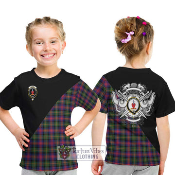 Logan Tartan Kid T-Shirt with Family Crest and Military Logo Style