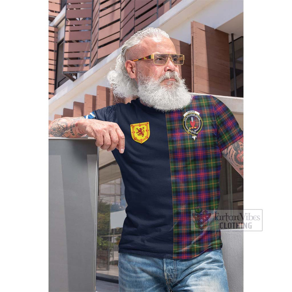 Tartan Vibes Clothing Logan Modern Tartan Cotton T-shirt with Scottish Lion Royal Arm Half Style