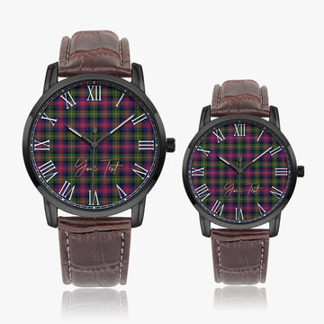 Logan Tartan Personalized Your Text Leather Trap Quartz Watch