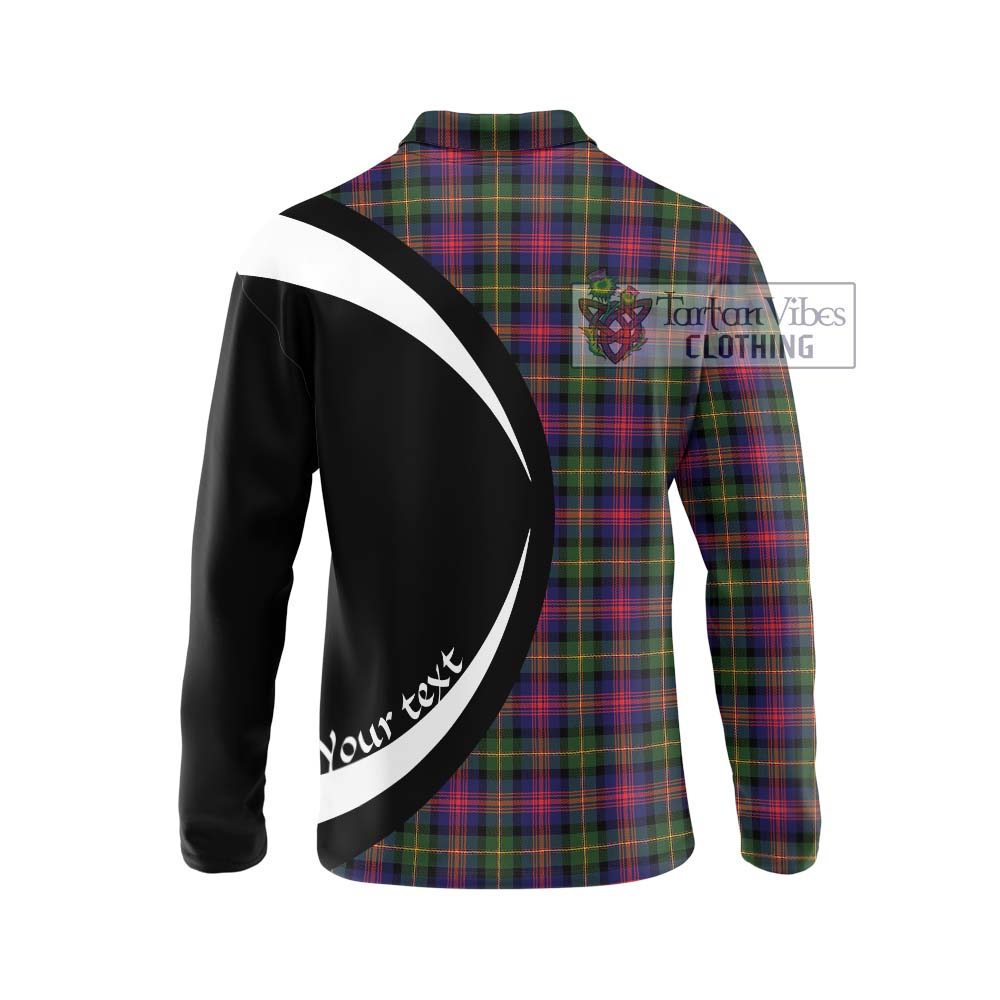 Logan Tartan Long Sleeve Polo Shirt with Family Crest Circle Style - Tartan Vibes Clothing