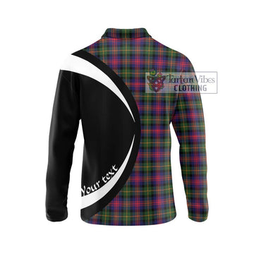 Logan Tartan Long Sleeve Polo Shirt with Family Crest Circle Style