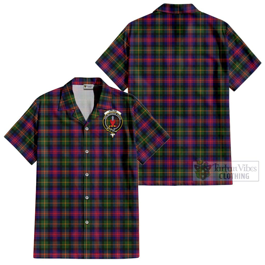 Logan Tartan Cotton Hawaiian Shirt with Family Crest Kid - Tartan Vibes Clothing